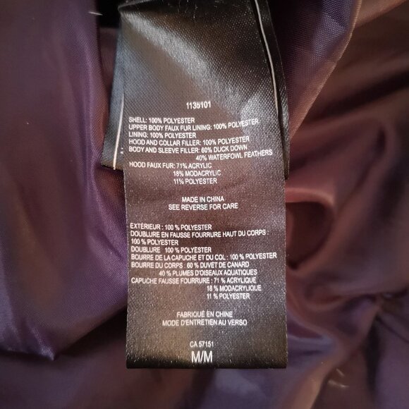 Calvin Klein Ladies Purple Puffy Full Zip Size Medium Coat - Picture 5 of 15